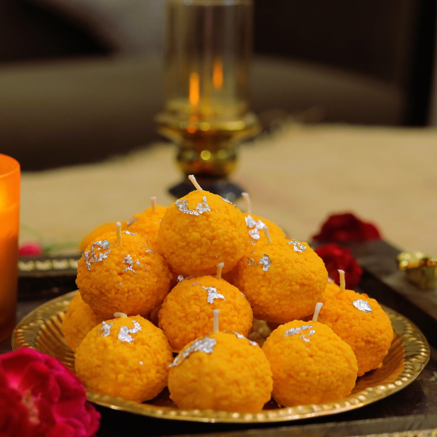 Laddoo Candle Box | Motichoor Laddoo Candle (4pc Box)