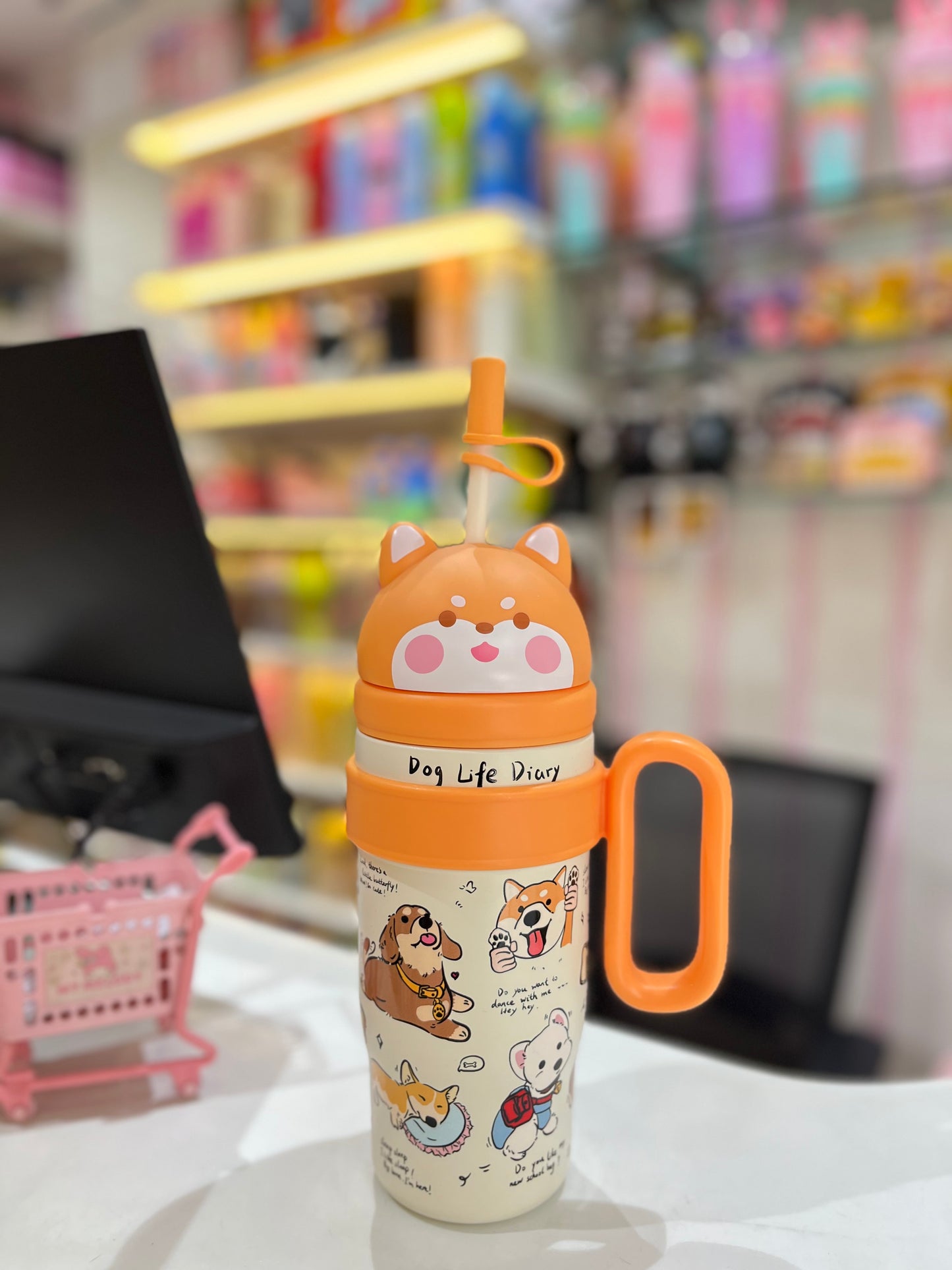 Cute 3D-Figures Insulated Tumbler with Straw