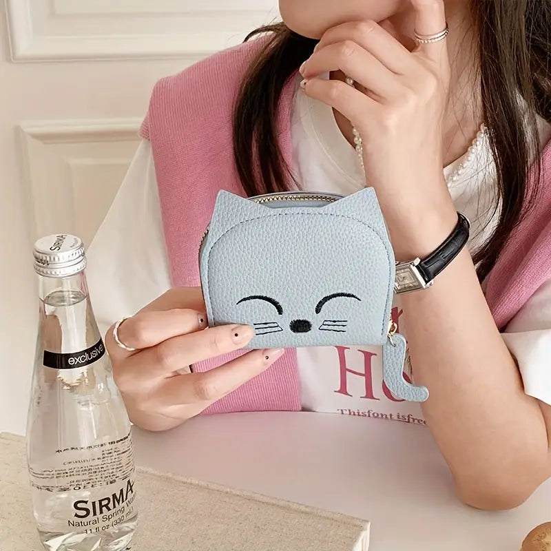 Sleeping Cat Card Holder/ Multi-Compartments Wallet