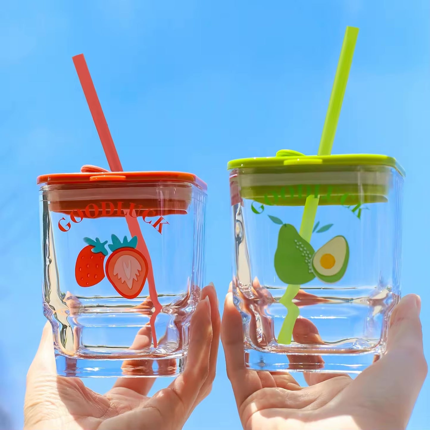 Strawberry Glass Cup with Straw | Pinteresty Glass Mug