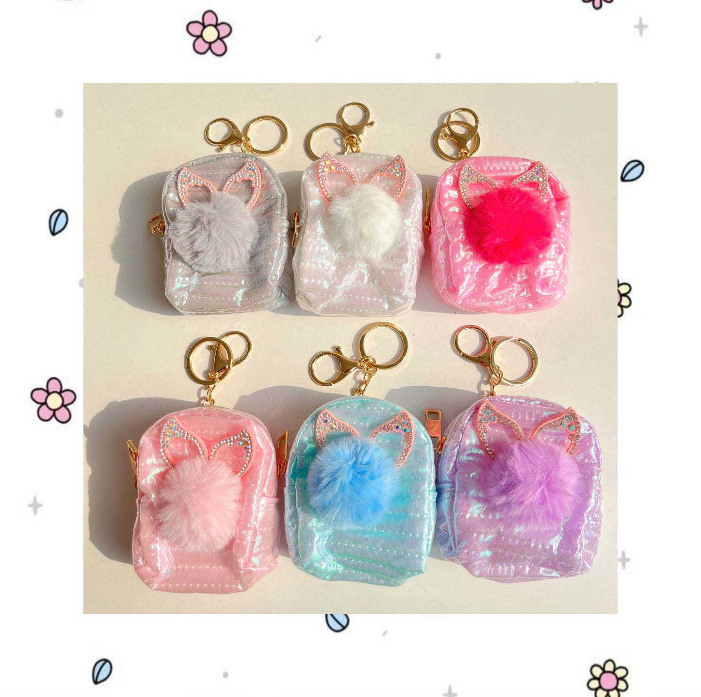 Pretty Pom-Pom Mini Bag Keychain