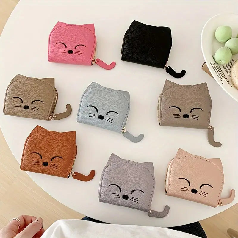 Sleeping Cat Card Holder/ Multi-Compartments Wallet