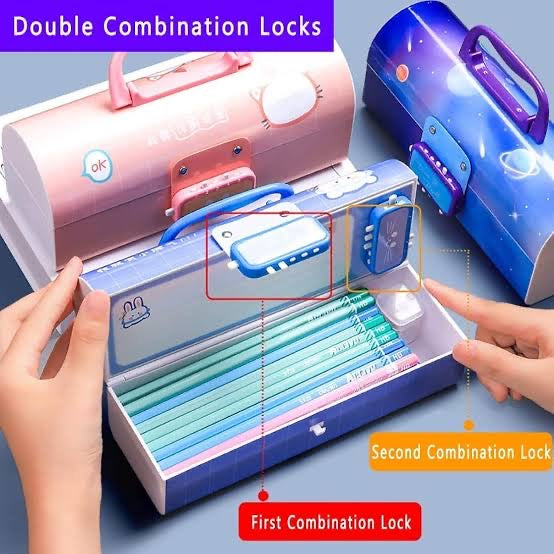 Kawai Pencil Box With Password/Whiteboard & Marker