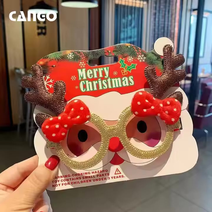 Christmas Reindeer Glitter Glasses
