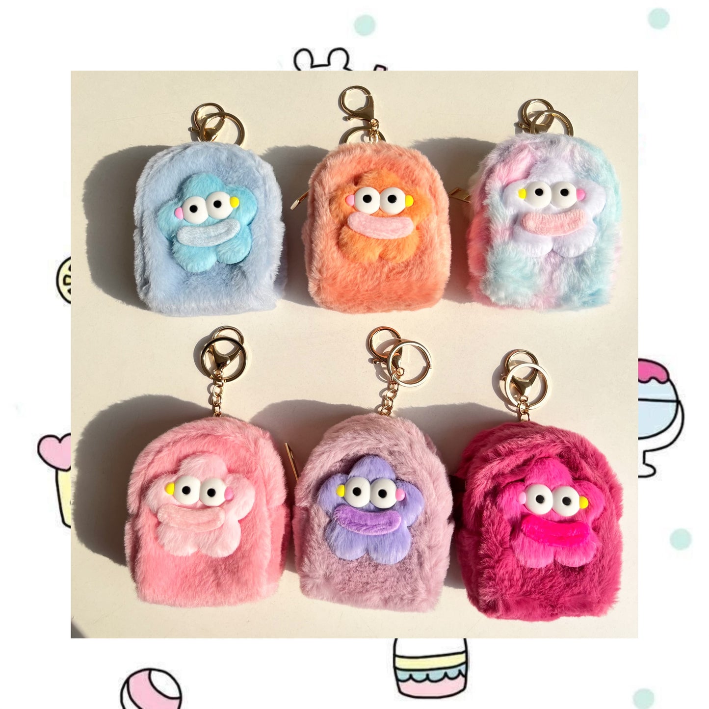 Cute Furr Cartoon Mini Bag Keychain