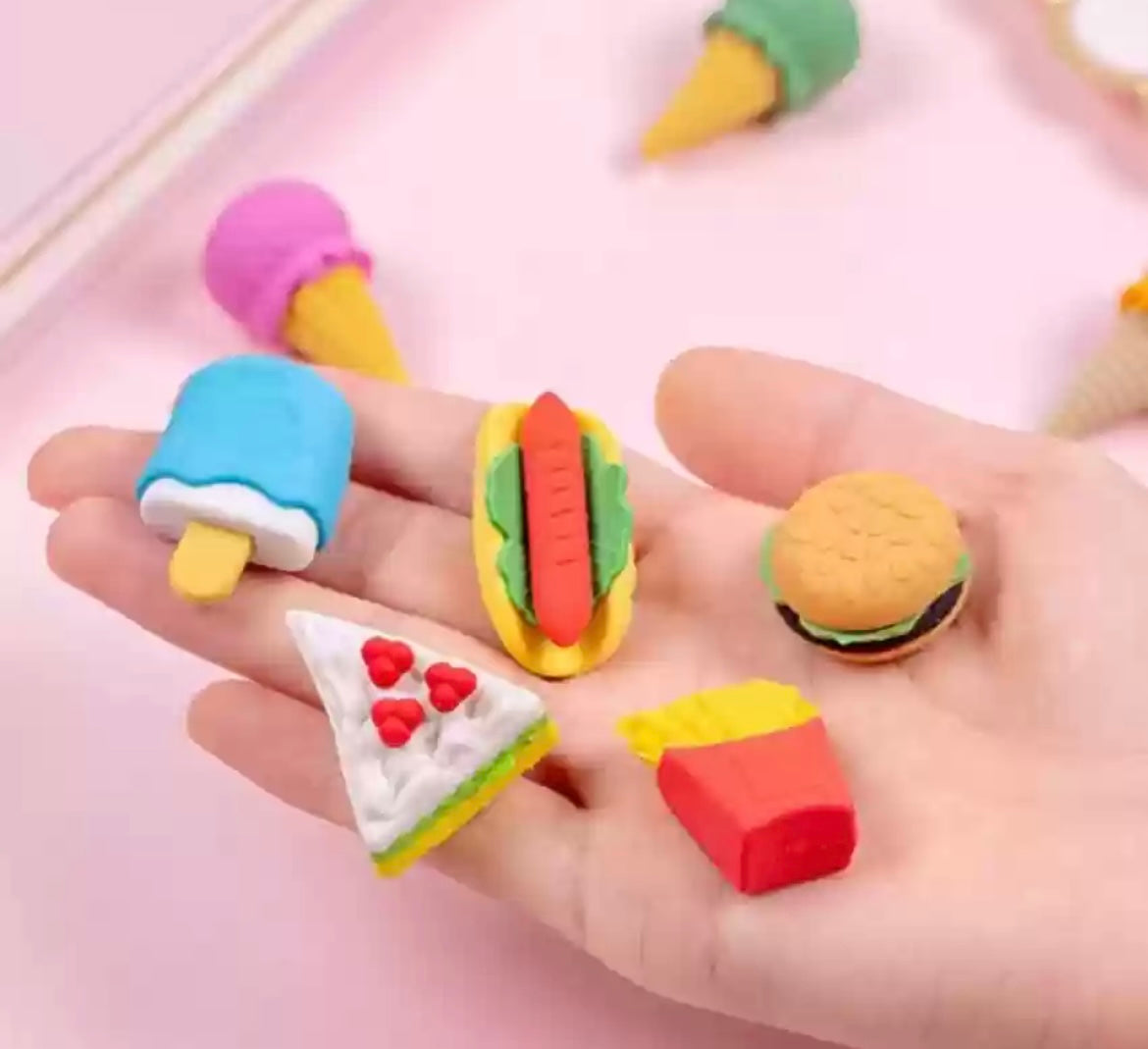 Food Theme Erasers Set