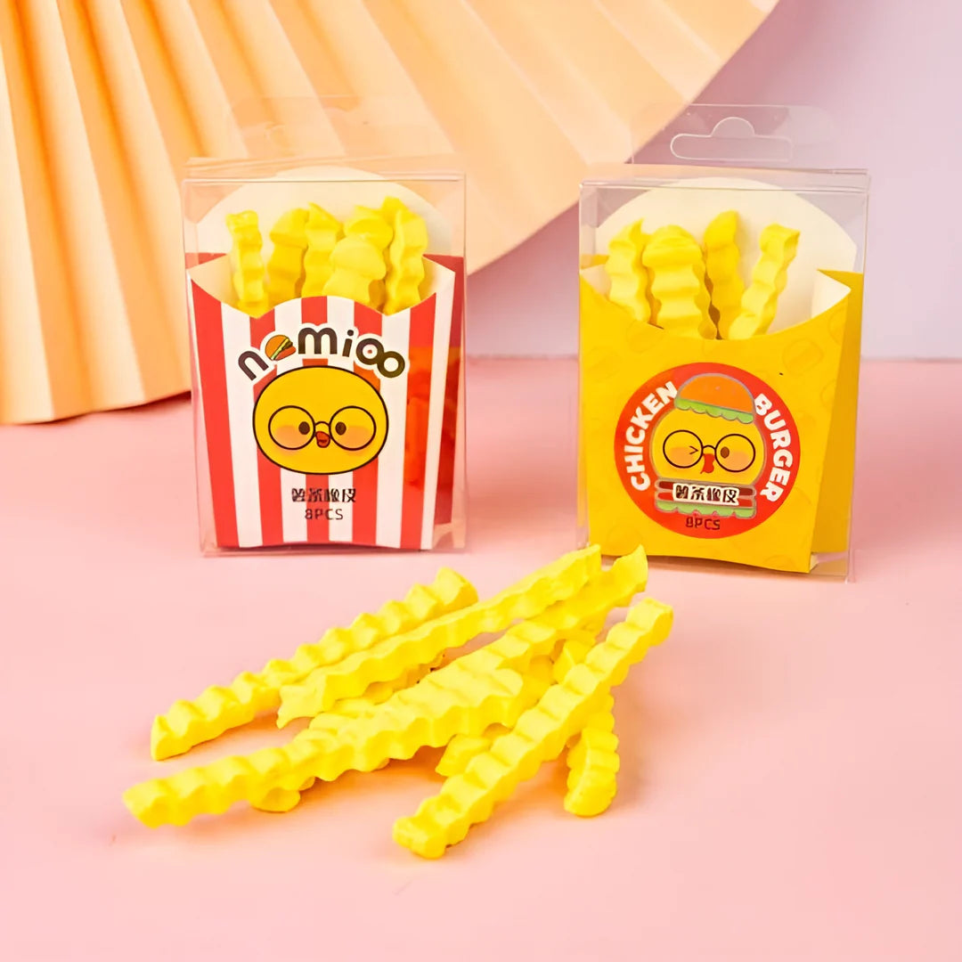 Curly French Fries Erasers Pack - 8 Pcs