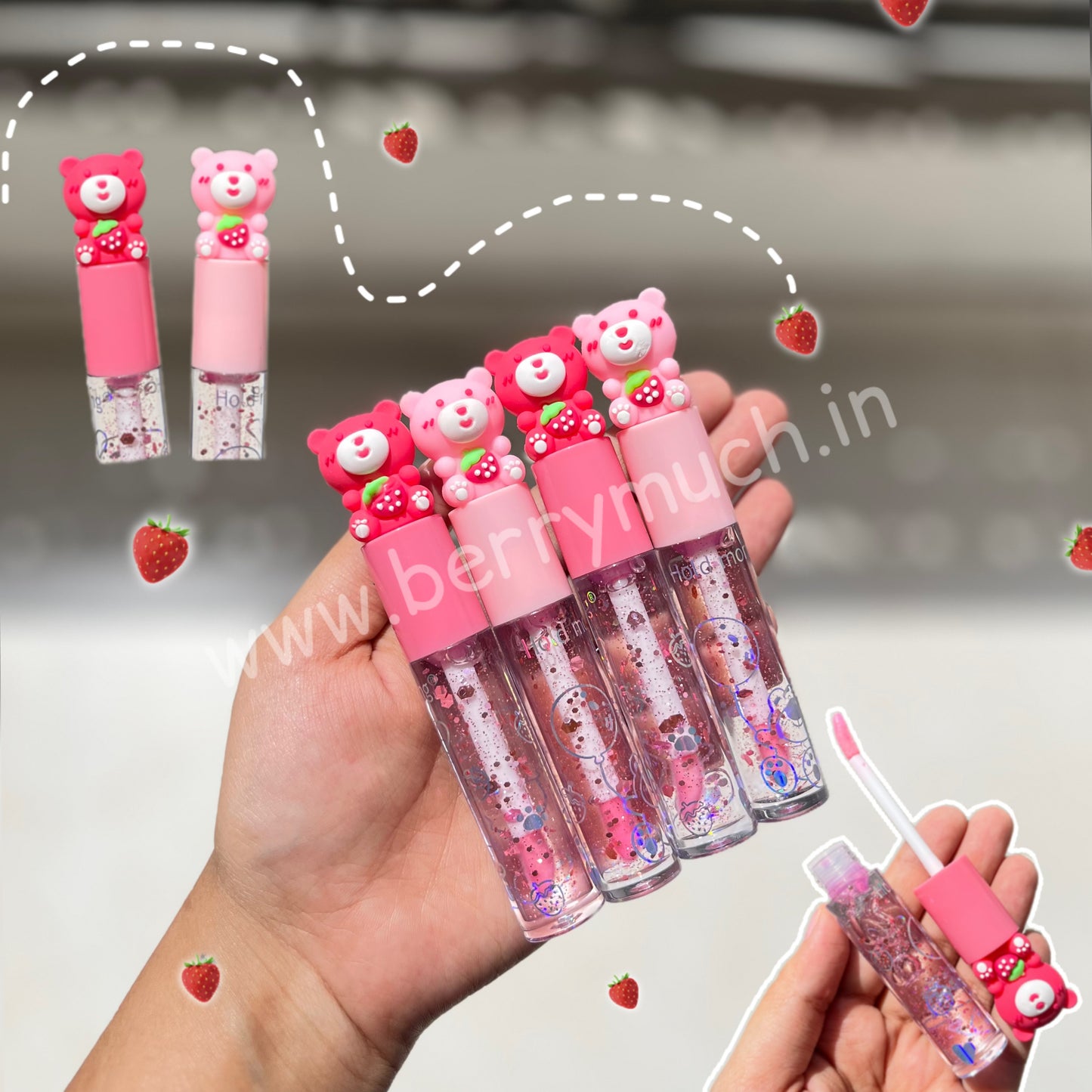 Strawberry Teddy Lipgloss Pink | Limited Time Sale