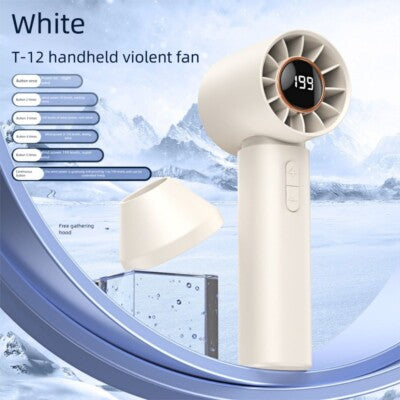 Turbo Powerful Portable USB Rechargeable Hand Fan | Super Speed + LED Display