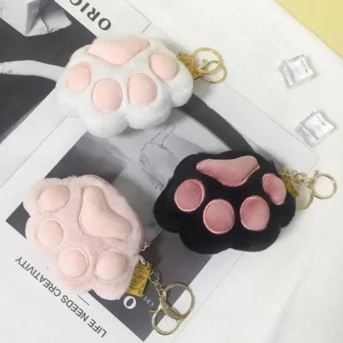 Paw Plush Coin Pouch with Bag Charm/Keychain