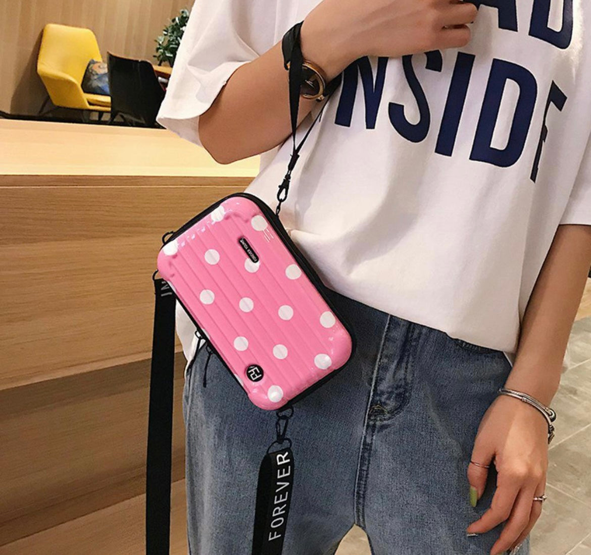 Polka Dots Suitcase Sling Bag