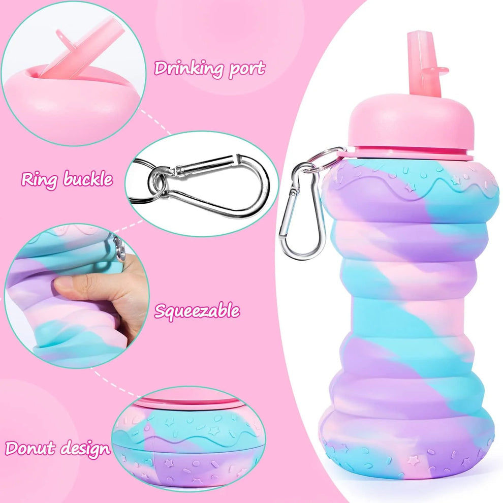 Burger Squishy Bottle/Silicone Fun Collapsible Water Bottle