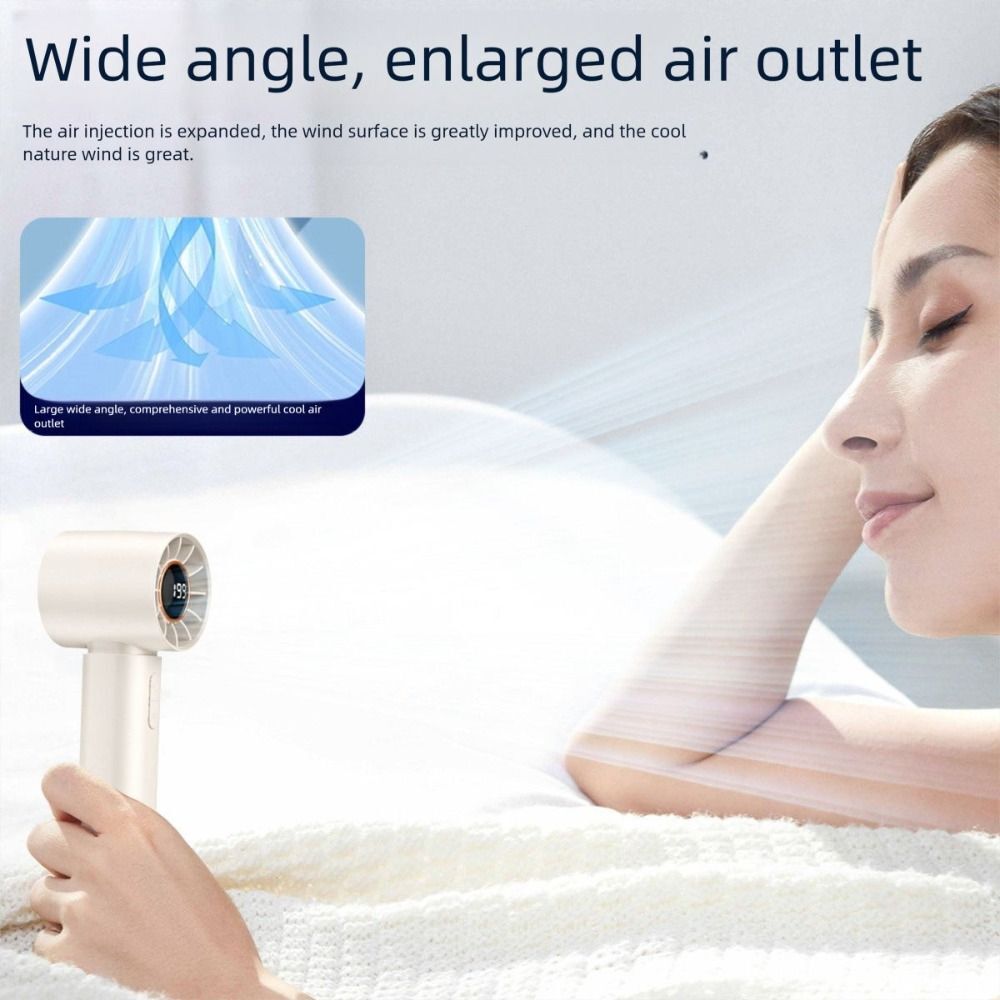 Turbo Powerful Portable USB Rechargeable Hand Fan | Super Speed + LED Display