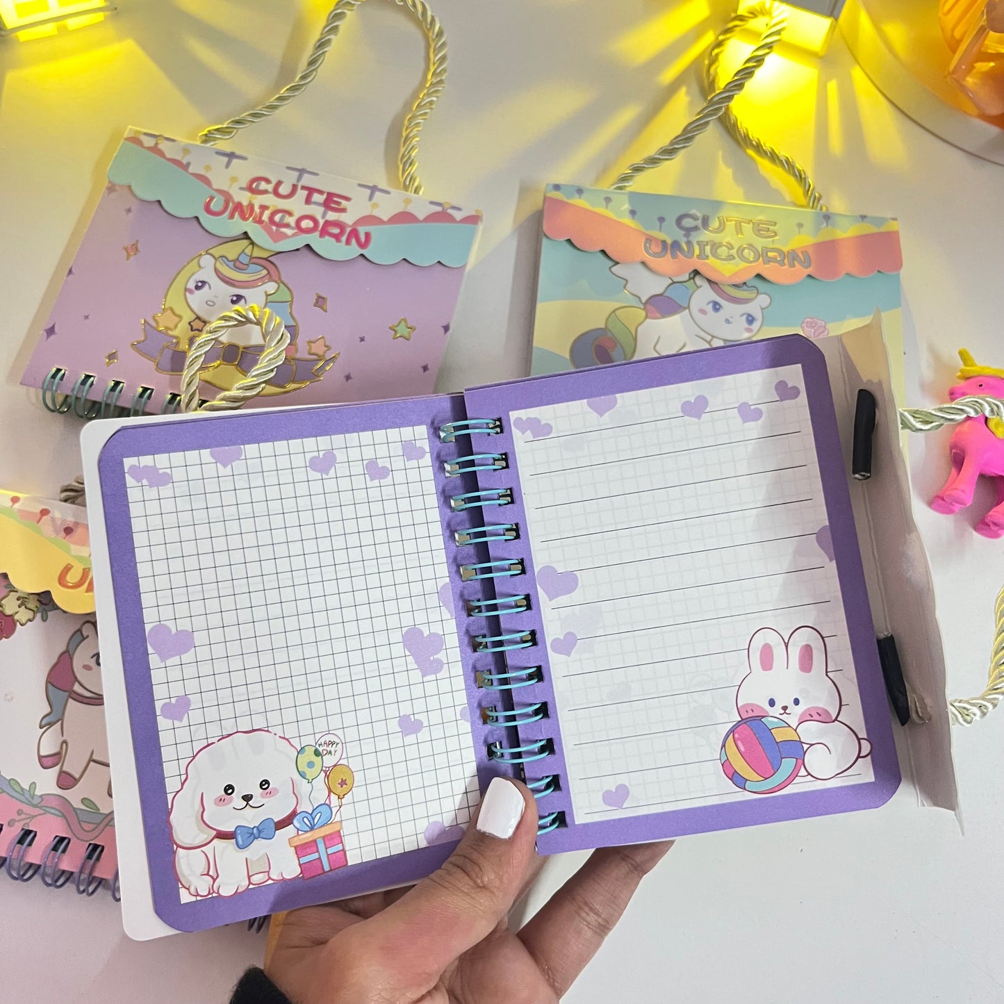 Mini Unicorn Diary With Bag Style Straps
