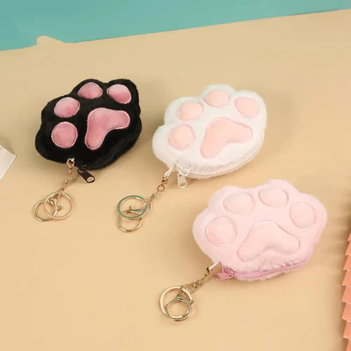 Paw Plush Coin Pouch with Bag Charm/Keychain