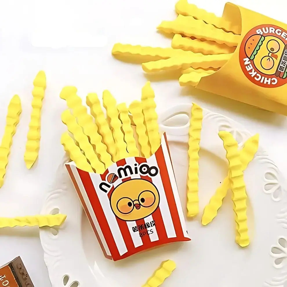 Curly French Fries Erasers Pack - 8 Pcs