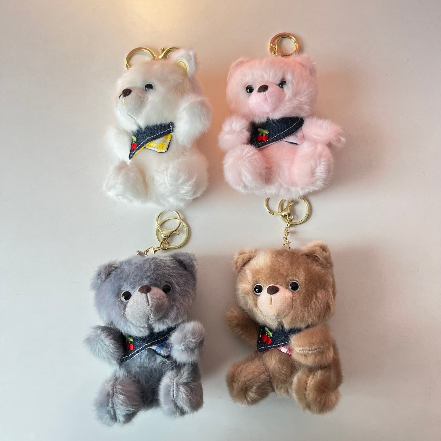 Cherry Collar Teddy Plushie Keychain