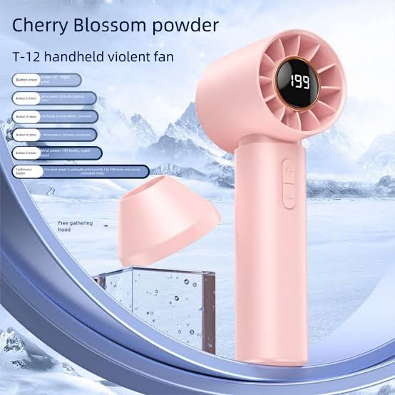 Turbo Powerful Portable USB Rechargeable Hand Fan | Super Speed + LED Display