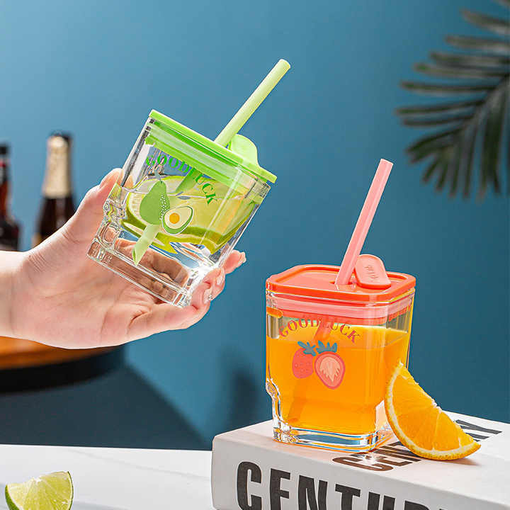 Strawberry Glass Cup with Straw | Pinteresty Glass Mug