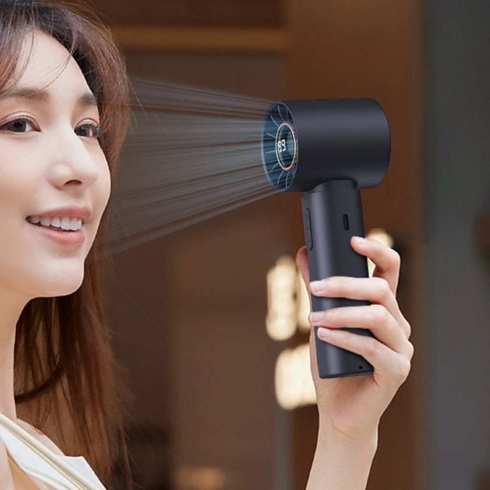 Turbo Powerful Portable USB Rechargeable Hand Fan | Super Speed + LED Display