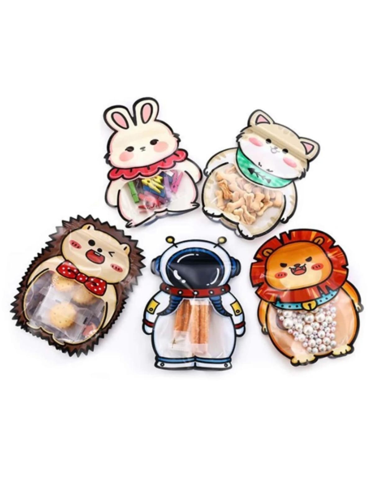 Cute Zip Lock Pouches - Set of 5 Pcs