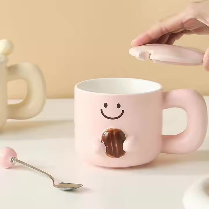 Cute Coffee Bean Ceramic Mug