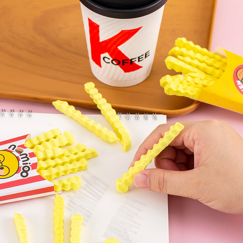 Curly French Fries Erasers Pack - 8 Pcs