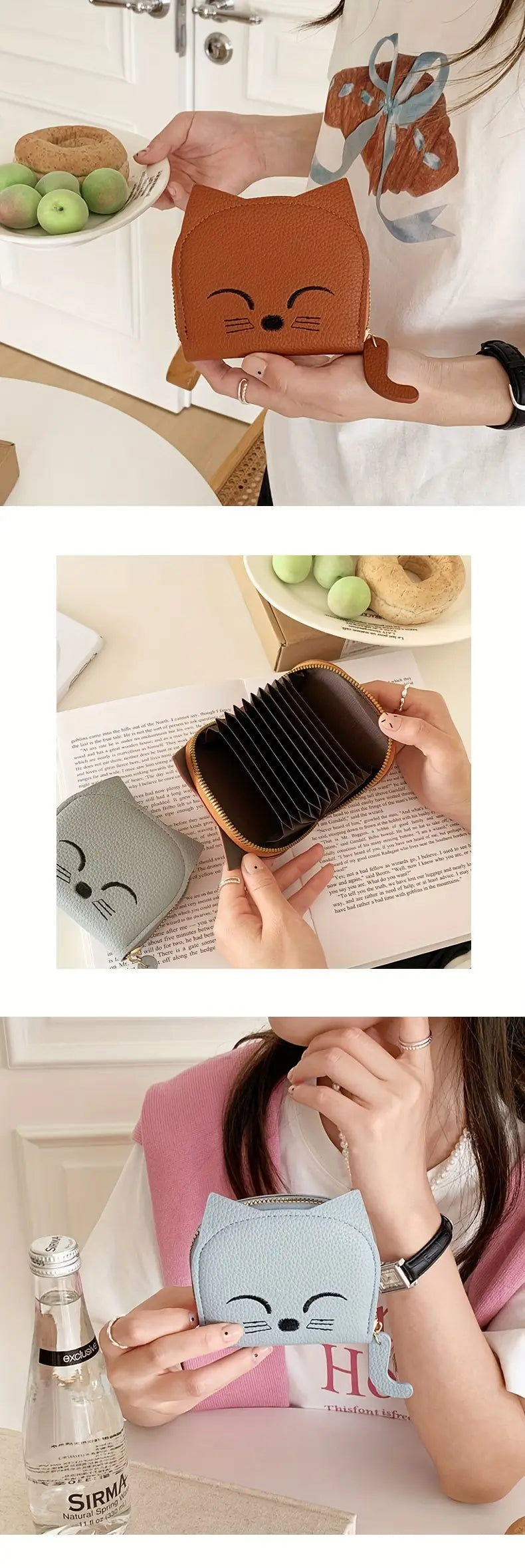 Sleeping Cat Card Holder/ Multi-Compartments Wallet