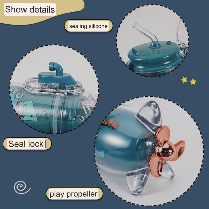 3D Submarine Insulated Steel Premium Kids Sipper/Bottle