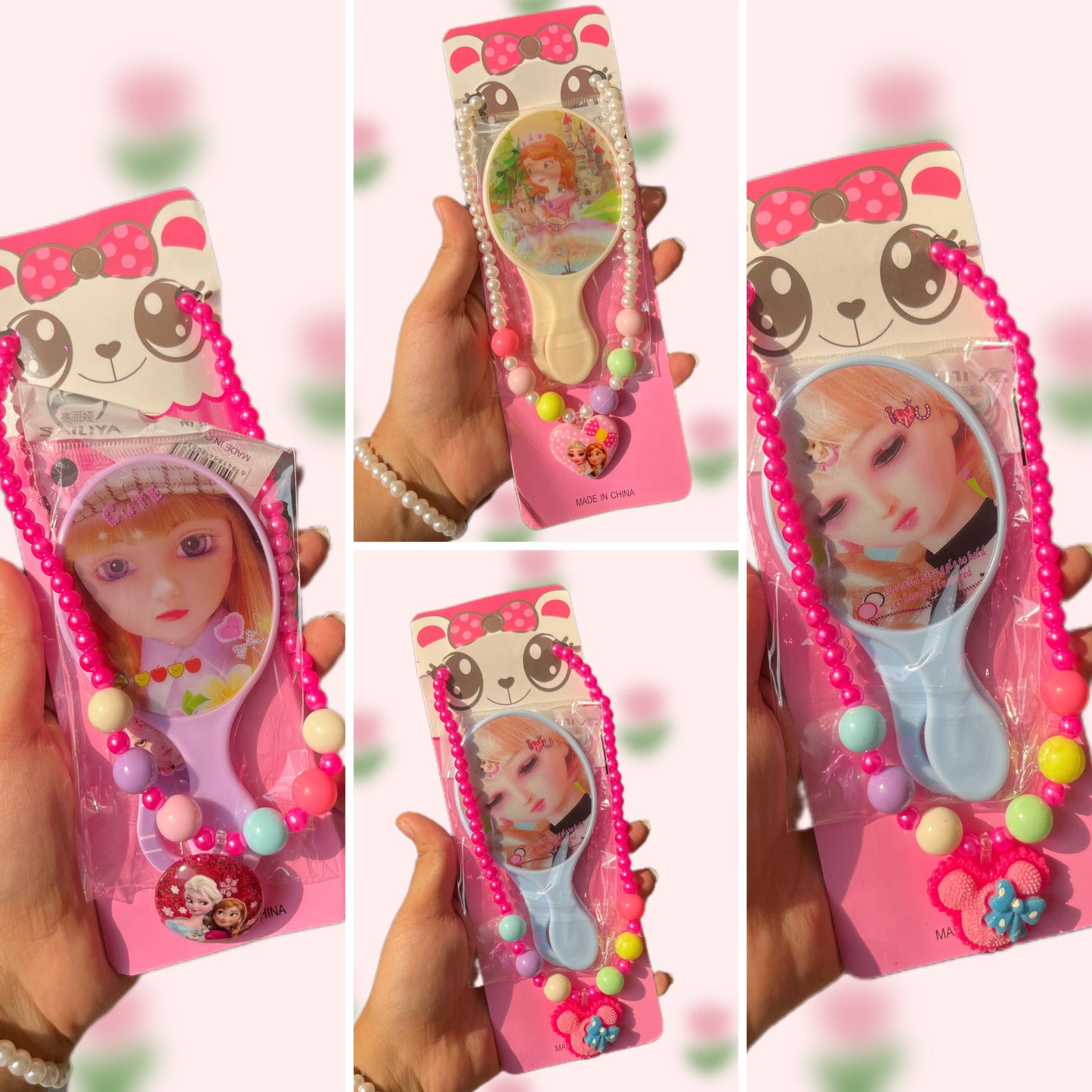 Kid’s Jewellery & Mirror Comb Combo | Kanjak Gift Set of 3 Items