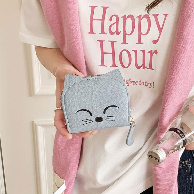 Sleeping Cat Card Holder/ Multi-Compartments Wallet