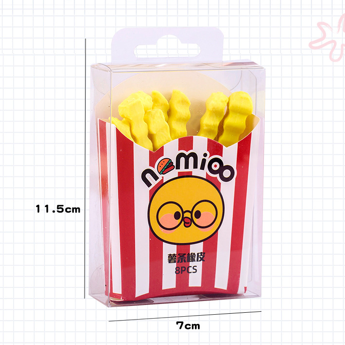 Curly French Fries Erasers Pack - 8 Pcs