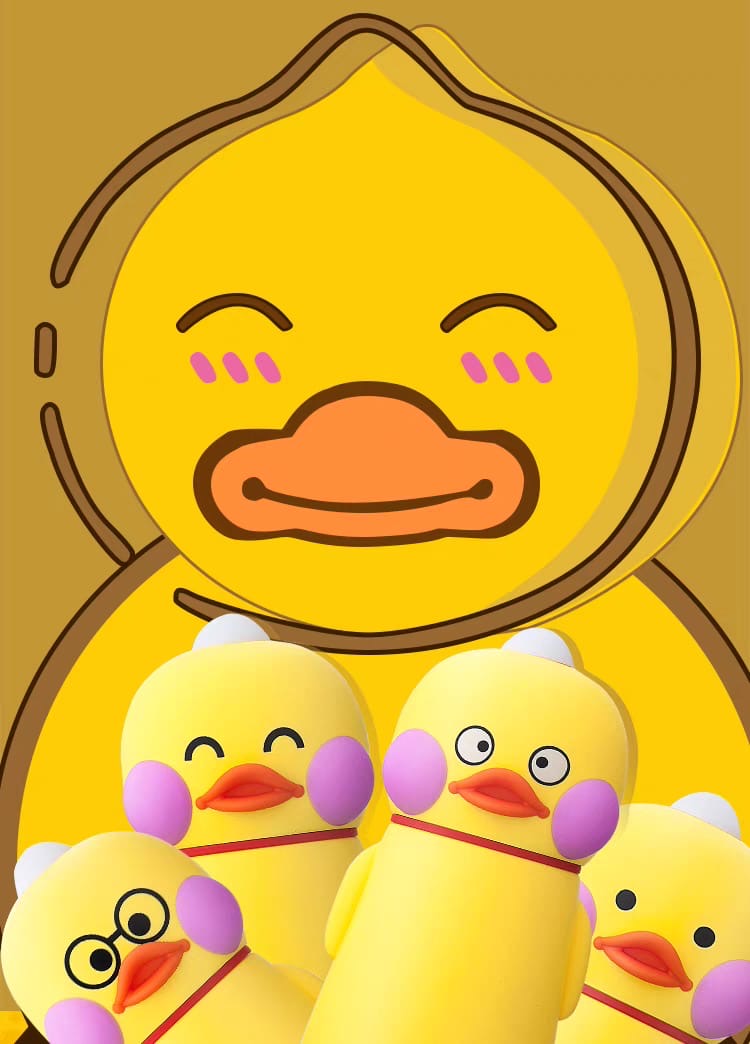 Cute Duck Glass Bottle