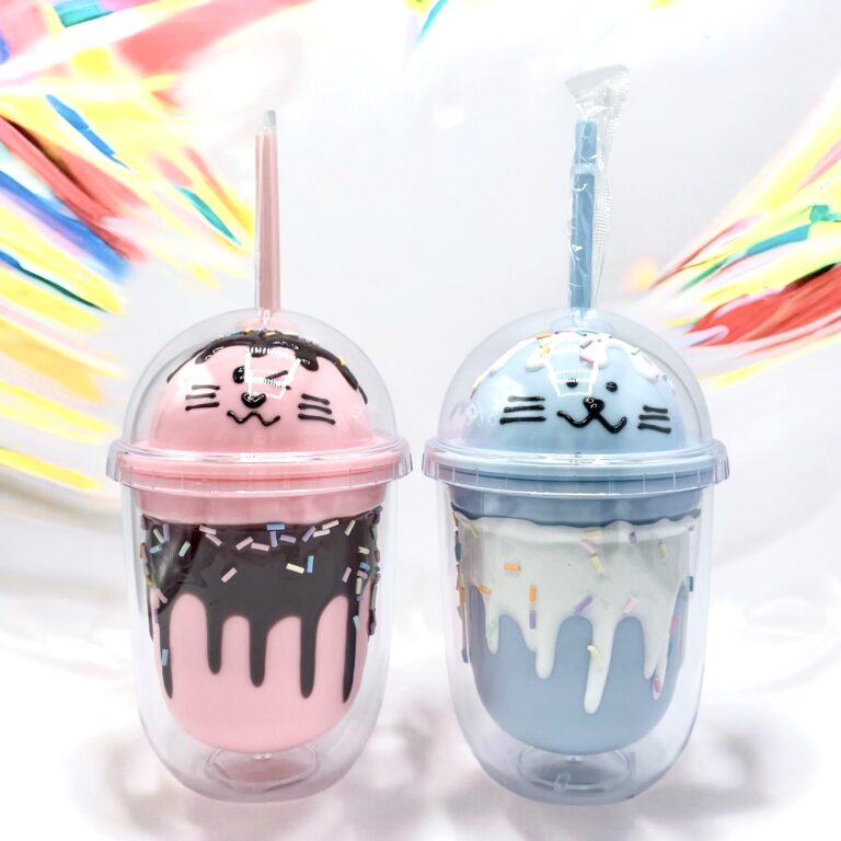 Cute Ice Cream Sipper with Dripping Chocolate