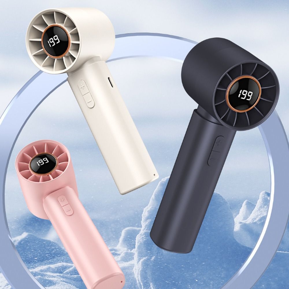 Turbo Powerful Portable USB Rechargeable Hand Fan | Super Speed + LED Display