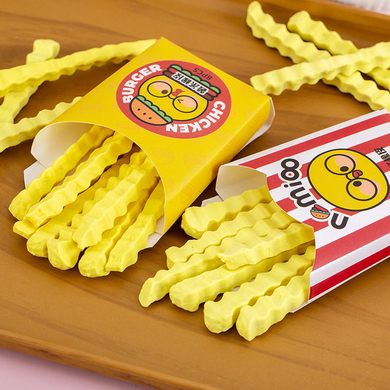 Curly French Fries Erasers Pack - 8 Pcs