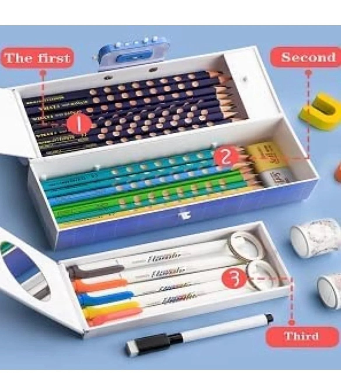 Kawai Pencil Box With Password/Whiteboard & Marker