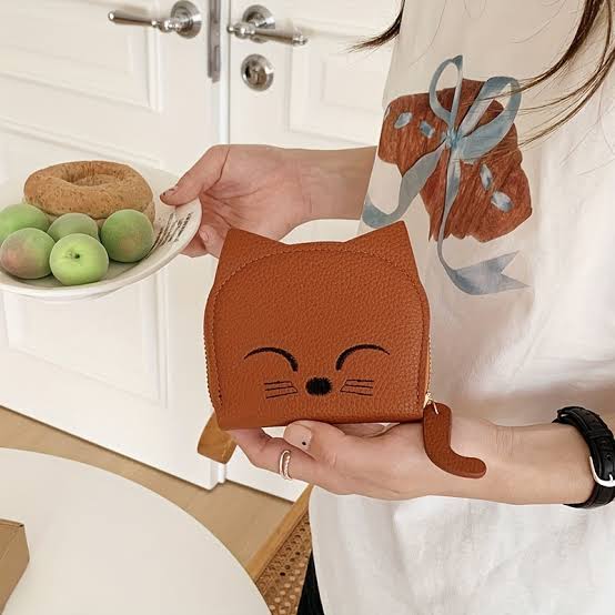 Sleeping Cat Card Holder/ Multi-Compartments Wallet