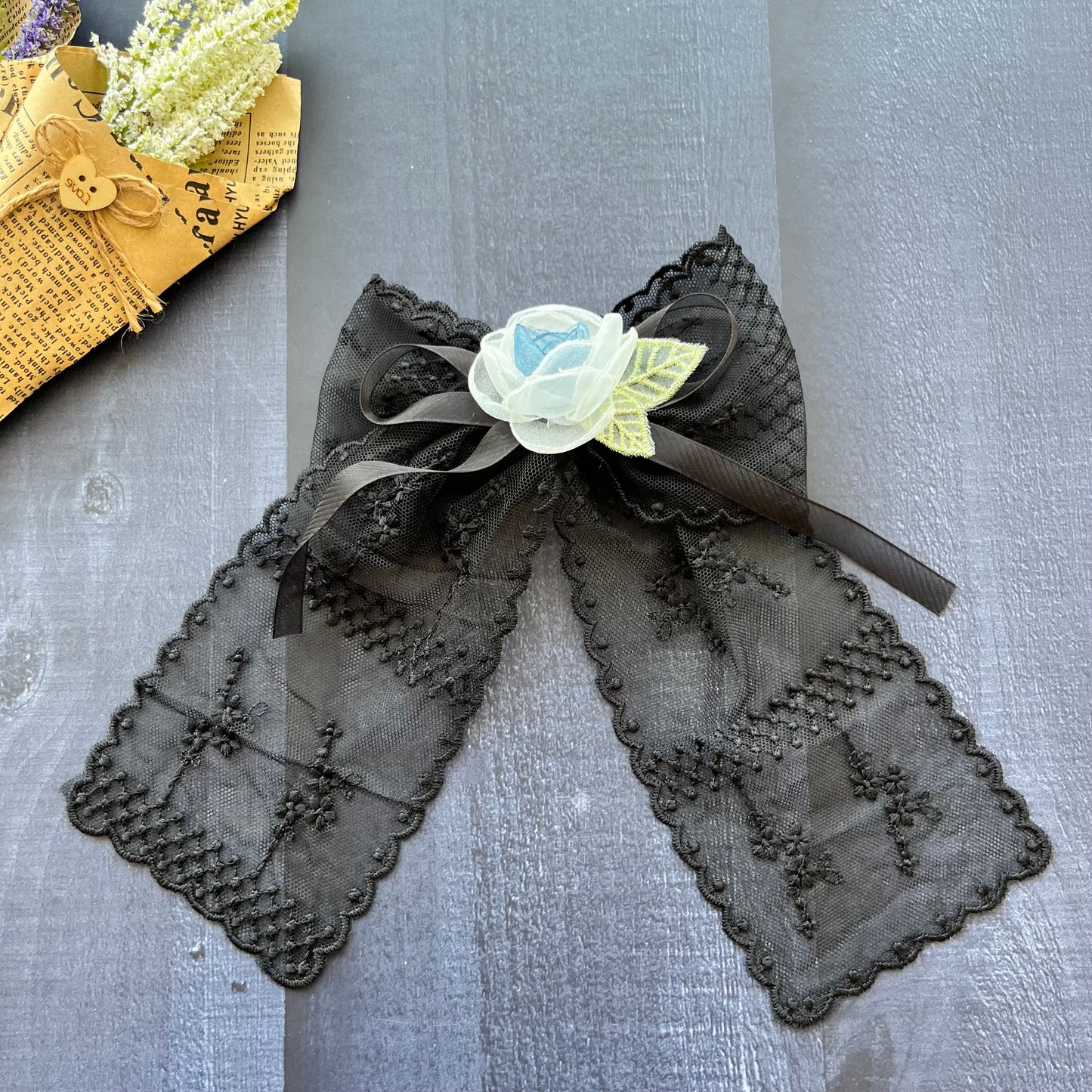 Korean Embroidered Net Bows