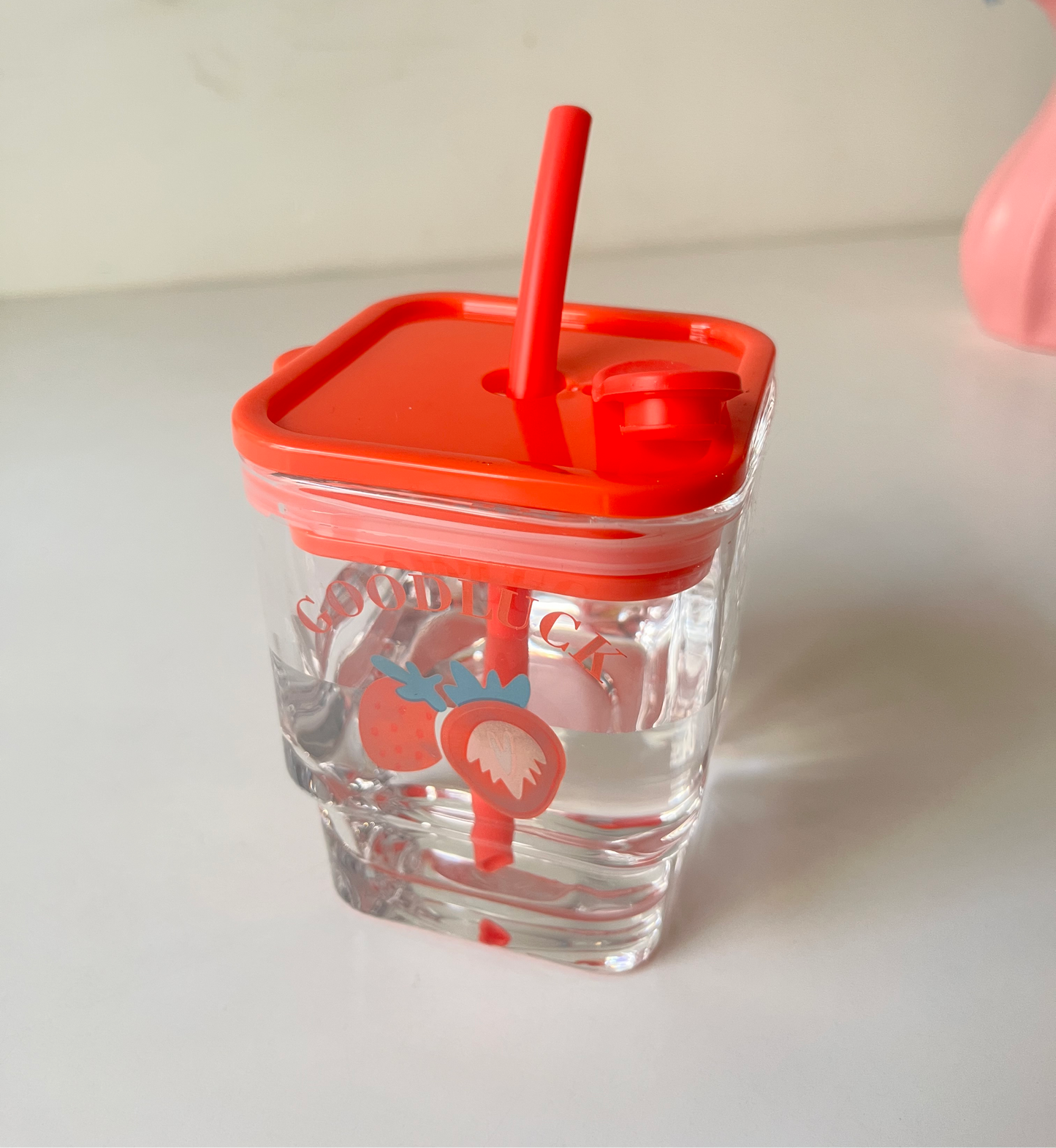 Strawberry Glass Cup with Straw | Pinteresty Glass Mug
