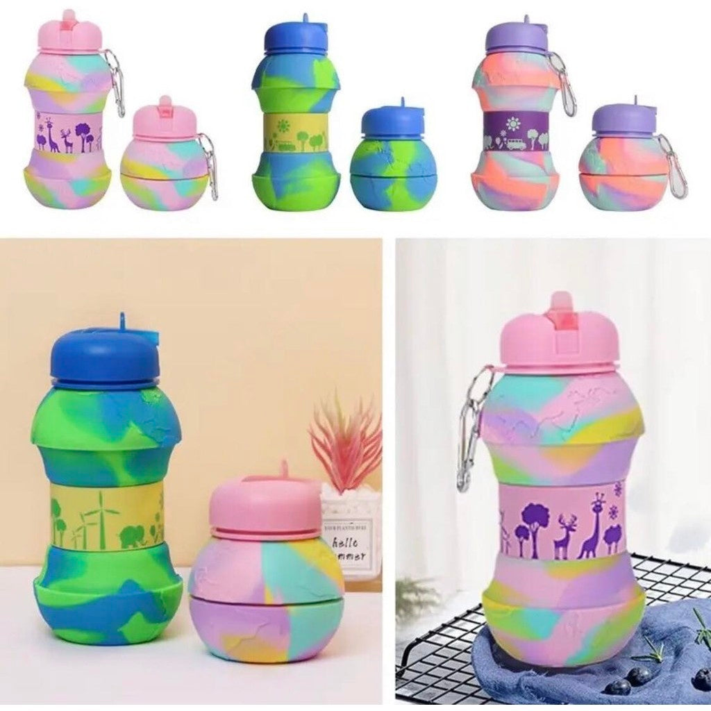 Cute Globe Foldable Silicone Bottle
