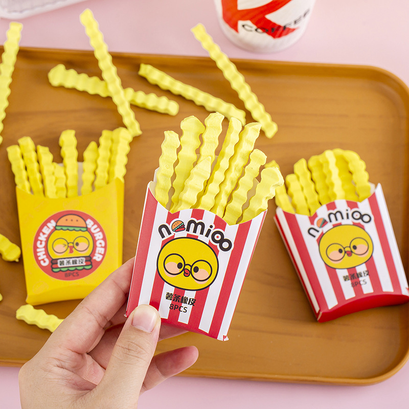 Curly French Fries Erasers Pack - 8 Pcs