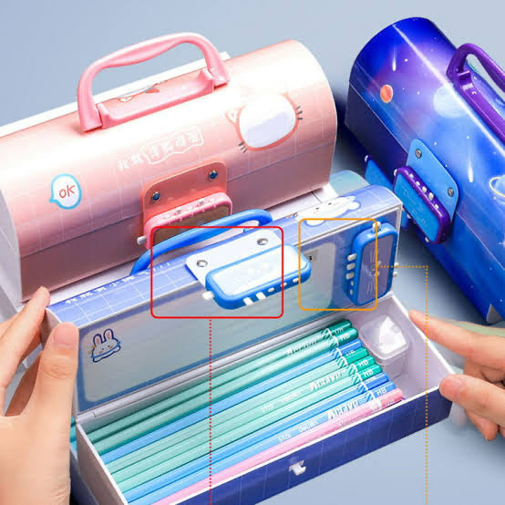 Kawai Pencil Box With Password/Whiteboard & Marker