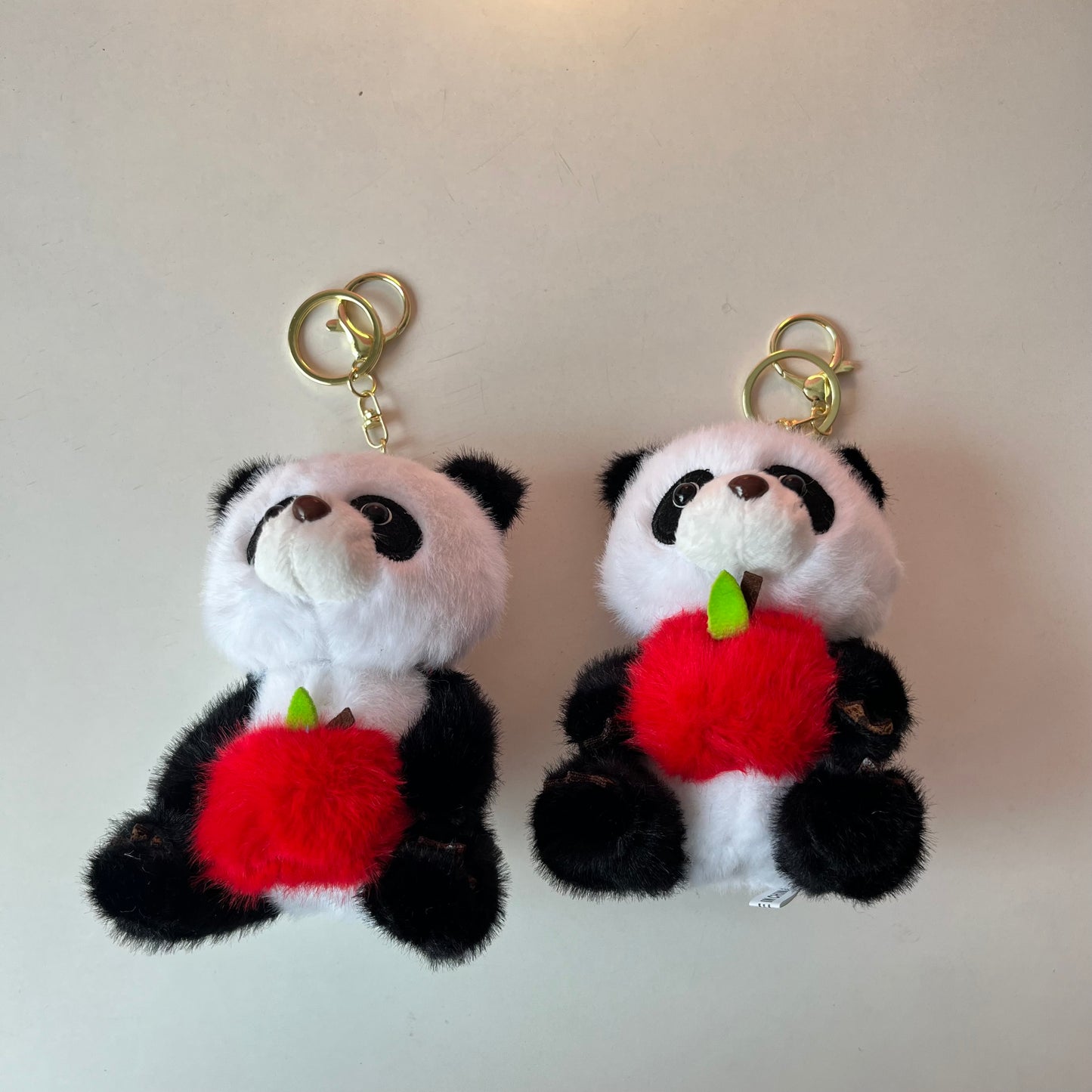 Apple Panda Plushie Keychain