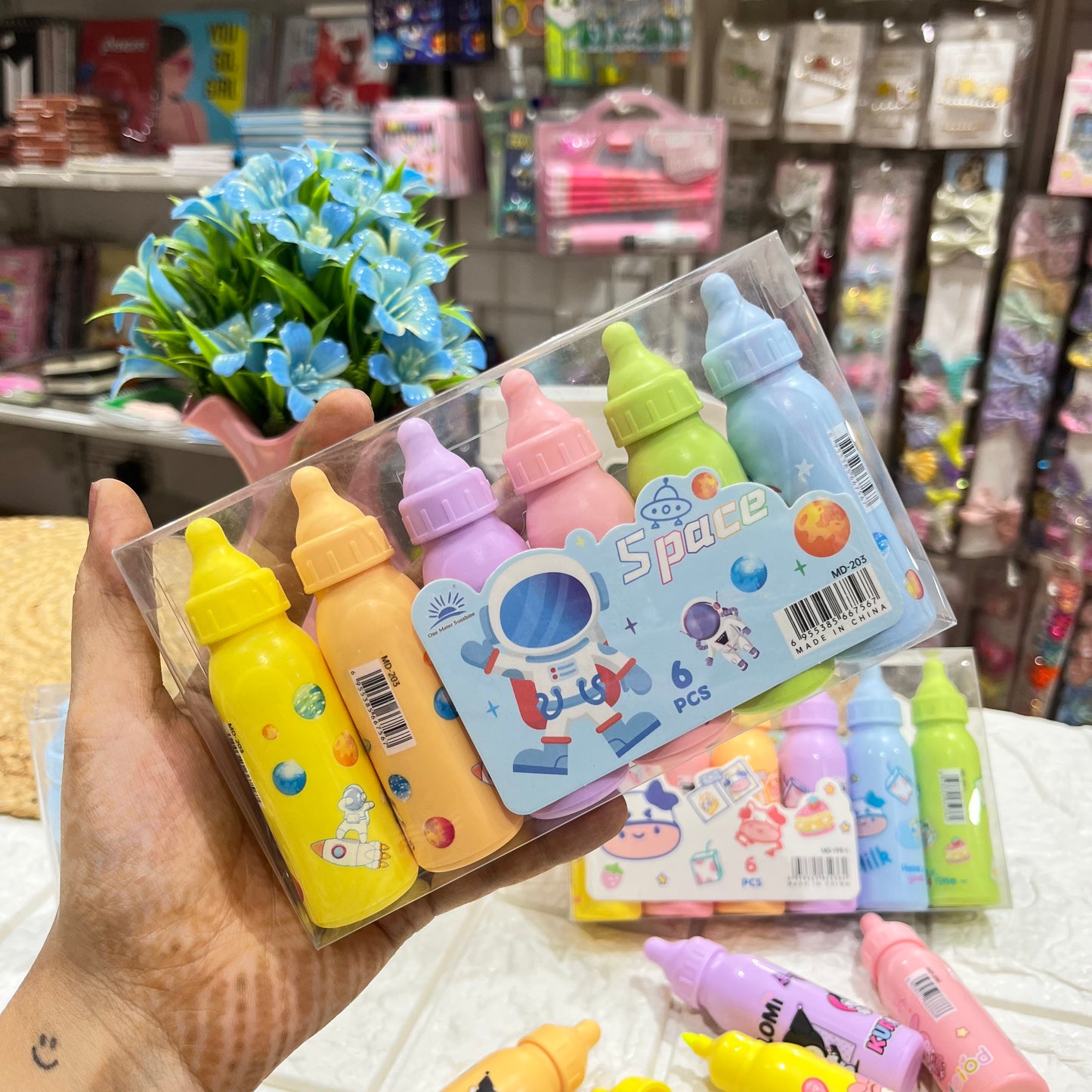 Kawaii Milk Highlighters Set (Pack of 6 Pcs)