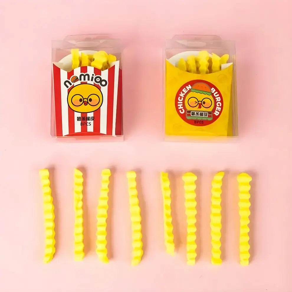 Curly French Fries Erasers Pack - 8 Pcs