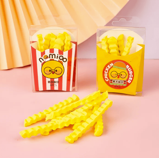 Curly French Fries Erasers Pack - 8 Pcs
