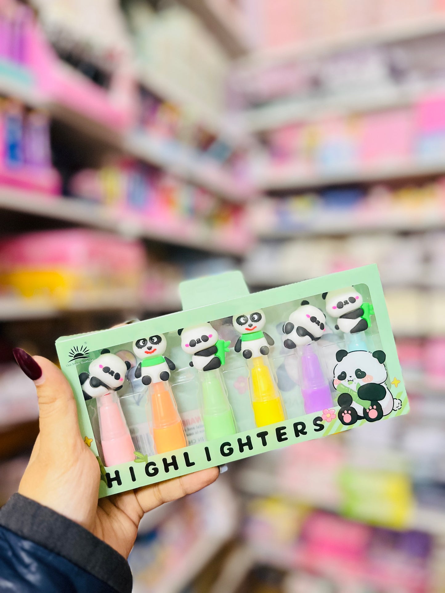 Cute Panda Highlighters Set - 6pcs