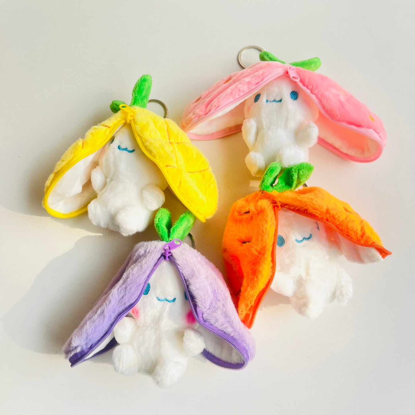 Fruit Bunny Plushie Keychain /Reversible Bunny