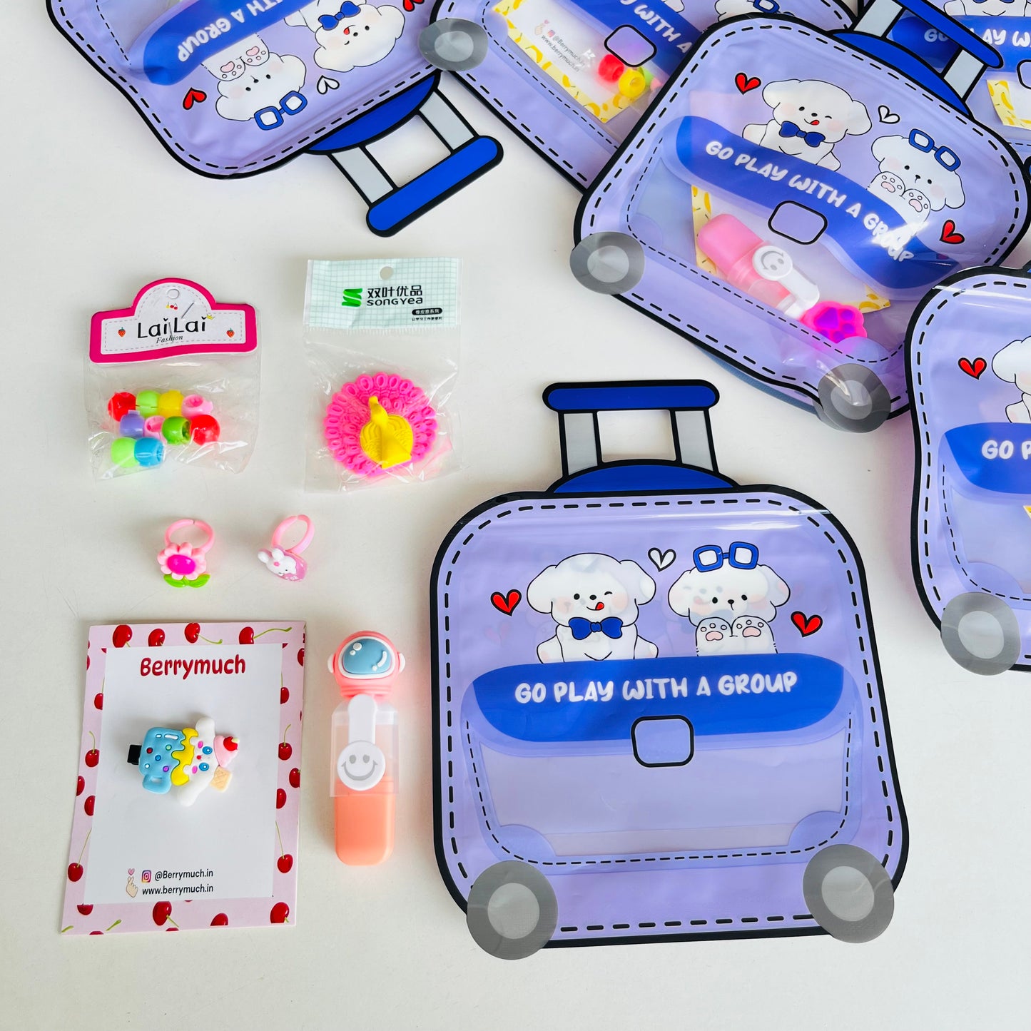 Kanjak Suitcase Pouch Hamper - 6 Items